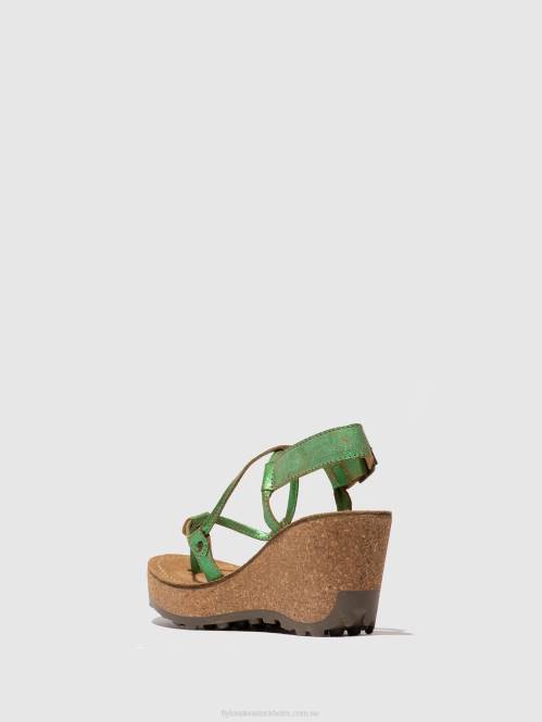 sandaler med t-band kvinnor Fly London 2T02517 grön
