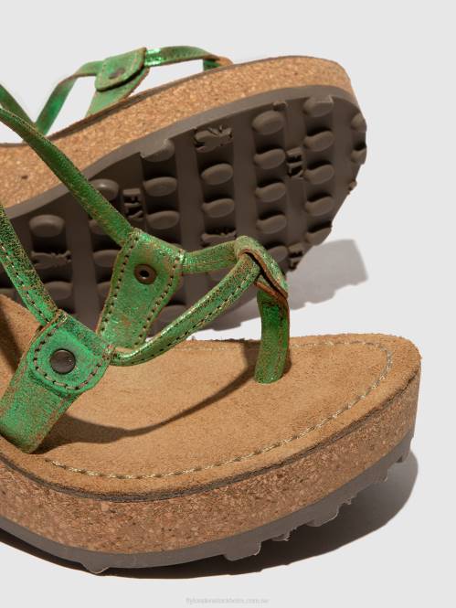 sandaler med t-band kvinnor Fly London 2T02517 grön