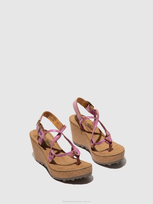 sandaler med t-band kvinnor Fly London 2T02518 rosa