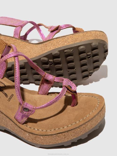 sandaler med t-band kvinnor Fly London 2T02518 rosa