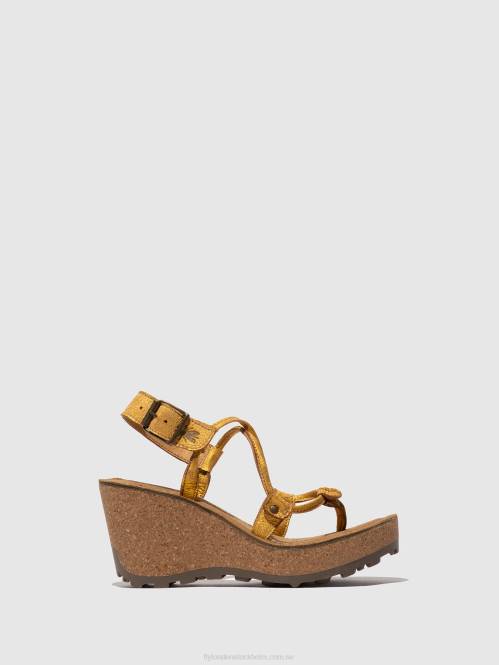 sandaler med t-band kvinnor Fly London 2T02519 gul