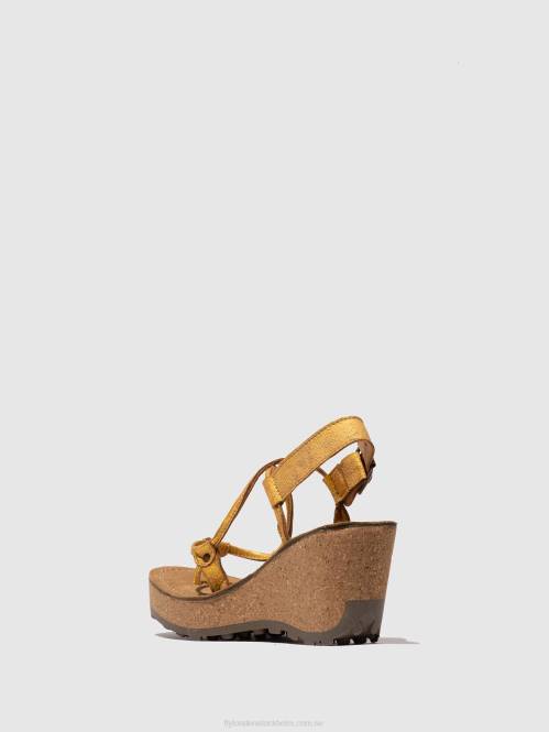sandaler med t-band kvinnor Fly London 2T02519 gul