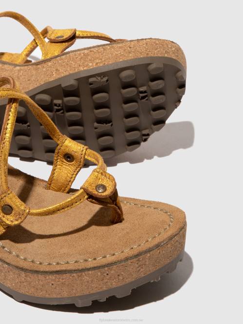 sandaler med t-band kvinnor Fly London 2T02519 gul