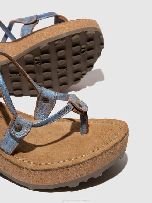 sandaler med t-band kvinnor Fly London 2T02520 blå