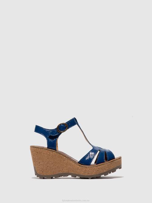 sandaler med t-band kvinnor Fly London 2T02522 guldblå
