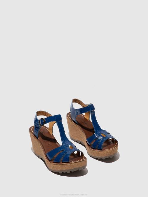 sandaler med t-band kvinnor Fly London 2T02522 guldblå