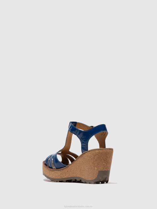 sandaler med t-band kvinnor Fly London 2T02522 guldblå
