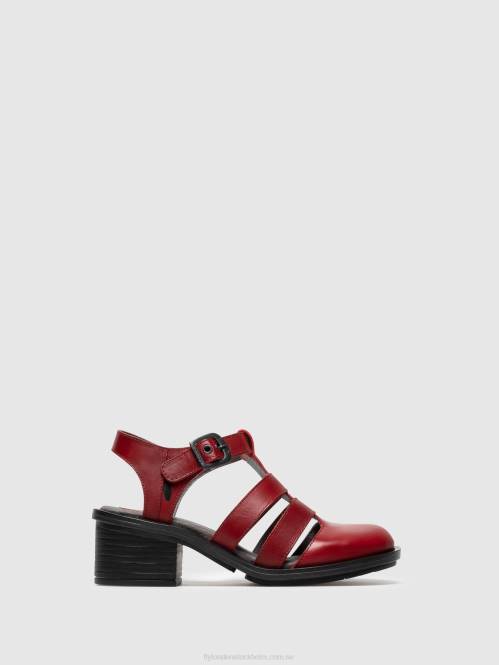 sandaler med t-rem cahy195 kvinnor Fly London 2T02412 röd