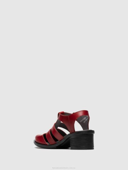 sandaler med t-rem cahy195 kvinnor Fly London 2T02412 röd