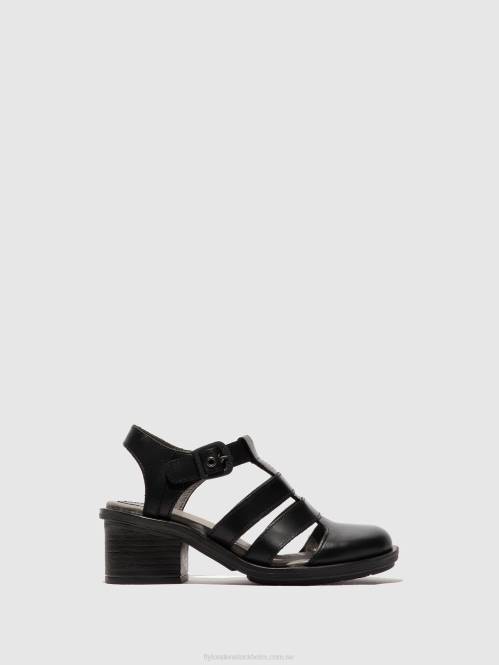 sandaler med t-rem cahy195 kvinnor Fly London 2T02420 svart