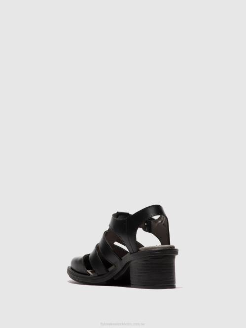 sandaler med t-rem cahy195 kvinnor Fly London 2T02420 svart