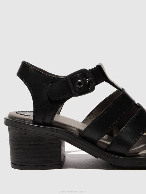 sandaler med t-rem cahy195 kvinnor Fly London 2T02420 svart