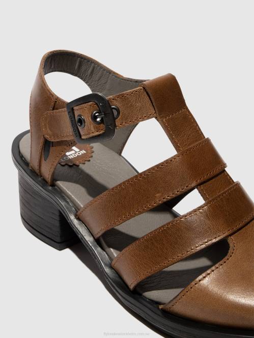 sandaler med t-rem cahy195 kvinnor Fly London 2T02421 kamel