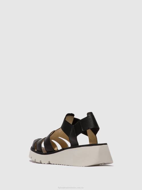 sandaler med t-rem pefi429 kvinnor Fly London 2T02404 svart