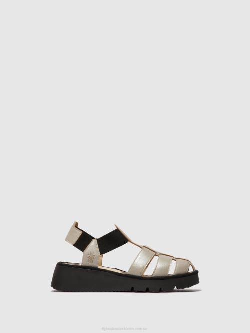 sandaler med t-rem pefi429 kvinnor Fly London 2T02405 silver