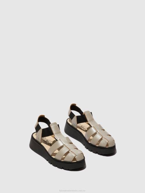 sandaler med t-rem pefi429 kvinnor Fly London 2T02405 silver