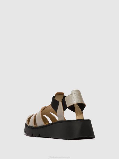 sandaler med t-rem pefi429 kvinnor Fly London 2T02405 silver