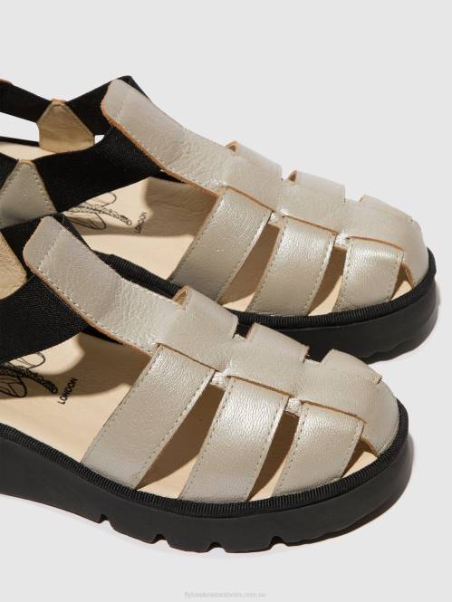 sandaler med t-rem pefi429 kvinnor Fly London 2T02405 silver