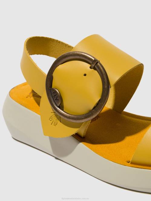 sling-back sandaler bani739 kvinnor Fly London 2T02469 senap