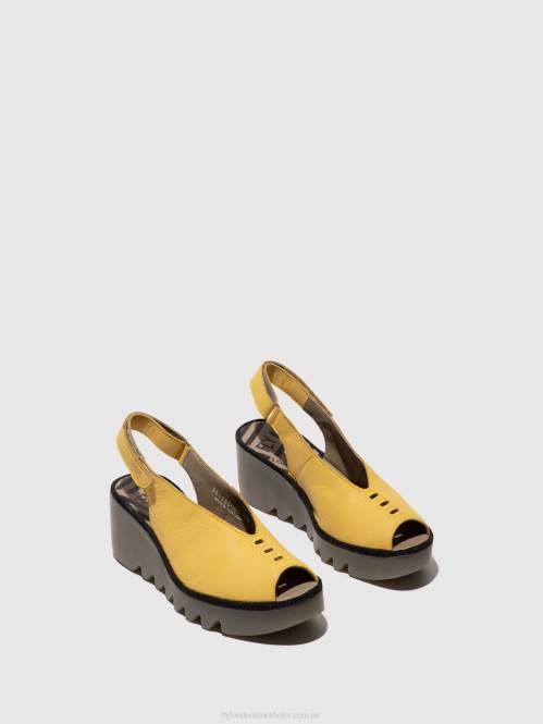 sling-back sandaler baye386 kvinnor Fly London 2T02466 gul