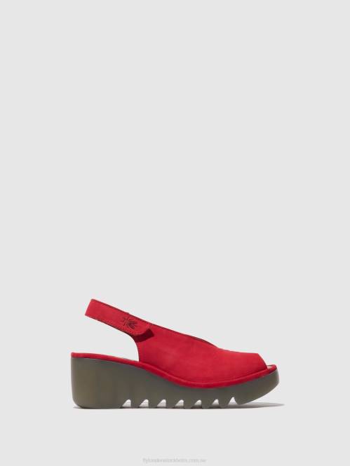 sling-back sandaler baye386 kvinnor Fly London 2T02580 läppstift rött