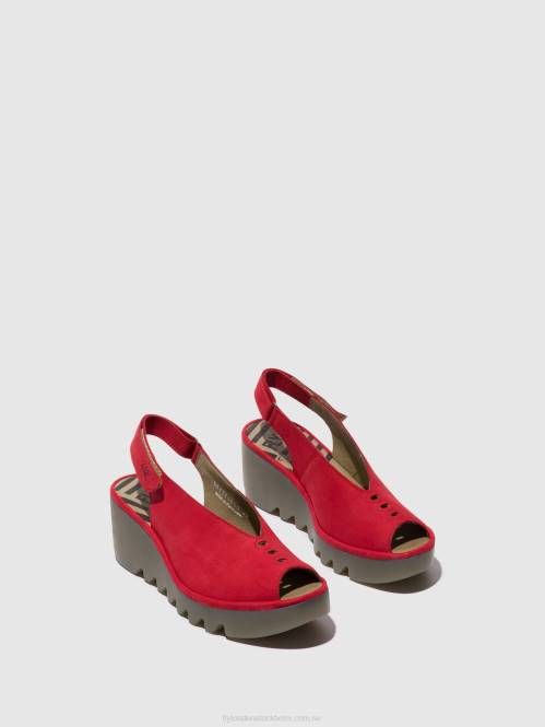 sling-back sandaler baye386 kvinnor Fly London 2T02580 läppstift rött