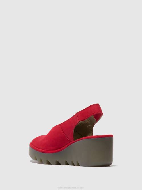 sling-back sandaler baye386 kvinnor Fly London 2T02580 läppstift rött