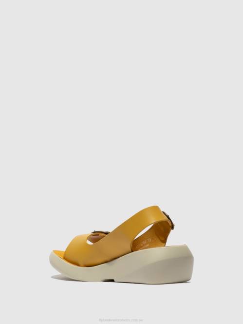 sling-back sandaler berk754 kvinnor Fly London 2T02465 senap