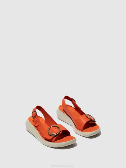 sling-back sandaler berk754 kvinnor Fly London 2T02585 korall