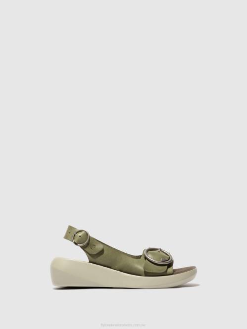 sling-back sandaler berk754 kvinnor Fly London 2T02586 smog