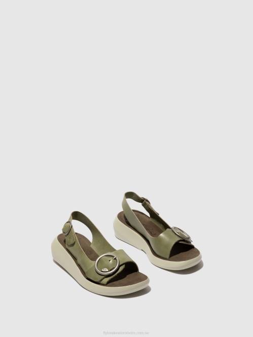 sling-back sandaler berk754 kvinnor Fly London 2T02586 smog
