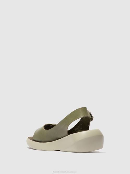 sling-back sandaler berk754 kvinnor Fly London 2T02586 smog