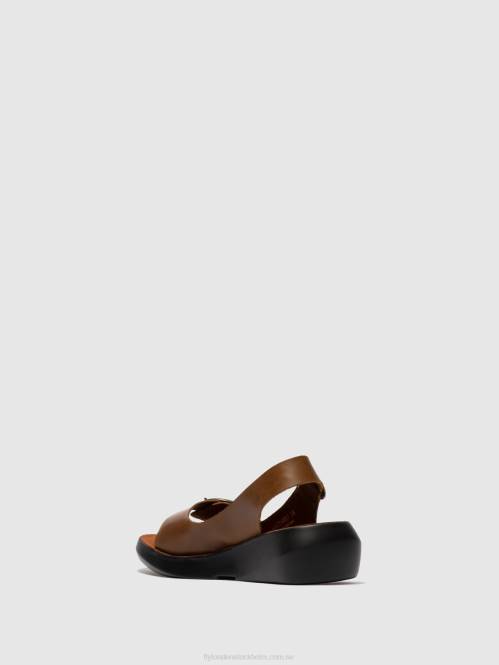 sling-back sandaler berk754 kvinnor Fly London 2T02602 träns kamel