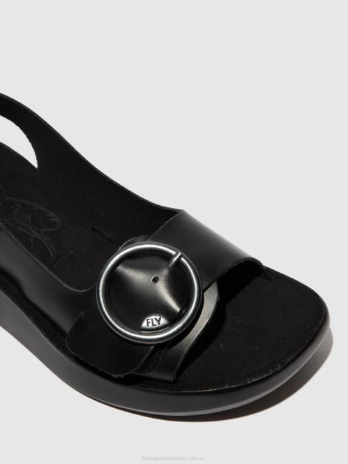 sling-back sandaler berk754 kvinnor Fly London 2T02603 träns svart