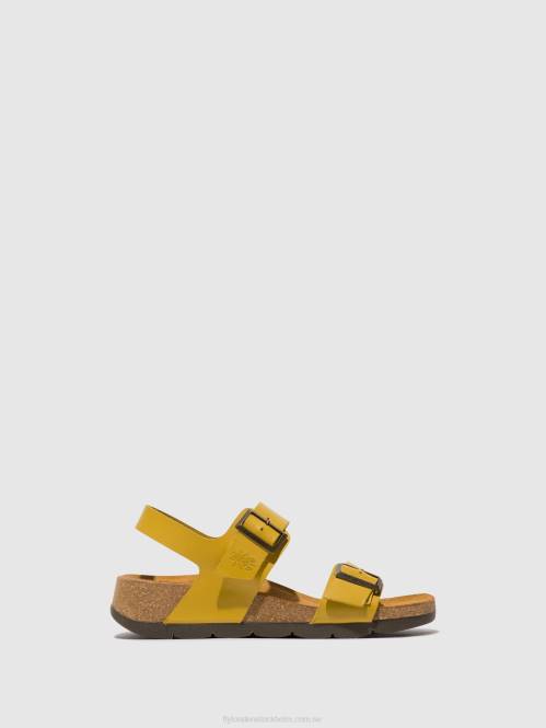 sling-back sandaler ceke722 kvinnor Fly London 2T02461 senap