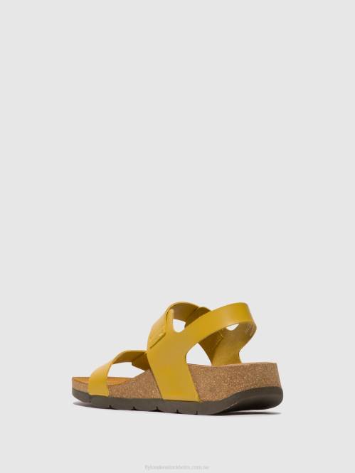 sling-back sandaler ceke722 kvinnor Fly London 2T02461 senap