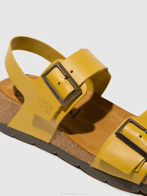 sling-back sandaler ceke722 kvinnor Fly London 2T02461 senap