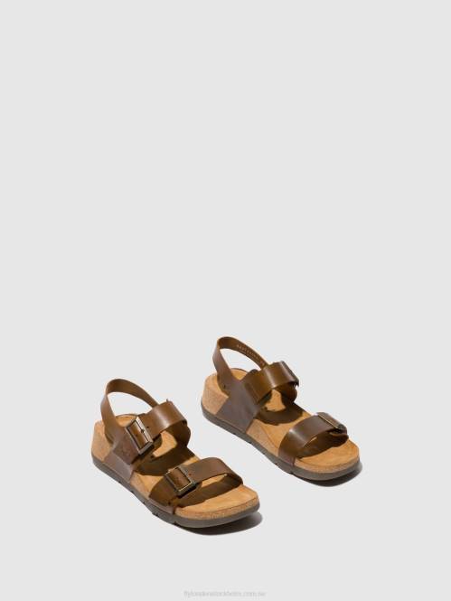 sling-back sandaler ceke722 kvinnor Fly London 2T02583 kamel