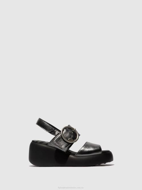 sling-back sandaler digo939 kvinnor Fly London 2T02455 grafit