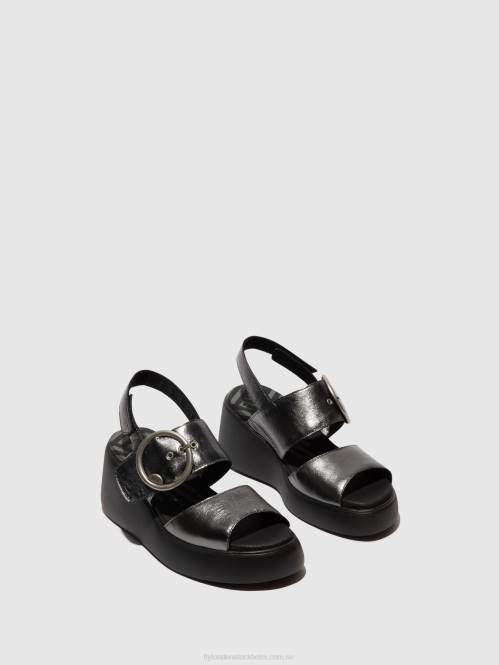 sling-back sandaler digo939 kvinnor Fly London 2T02455 grafit