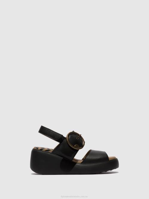 sling-back sandaler digo939 kvinnor Fly London 2T02464 svart