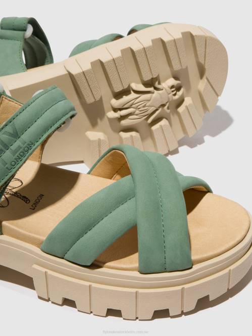 sling-back sandaler jada854 kvinnor Fly London 2T02546 Jade grön