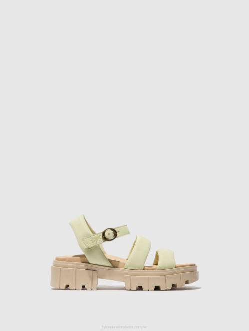 sling-back sandaler jela864 kvinnor Fly London 2T02549 ljus gul