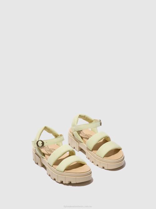 sling-back sandaler jela864 kvinnor Fly London 2T02549 ljus gul