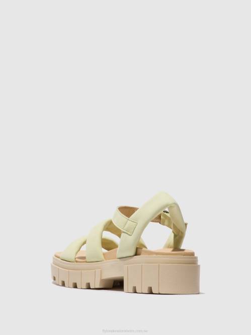 sling-back sandaler jela864 kvinnor Fly London 2T02549 ljus gul
