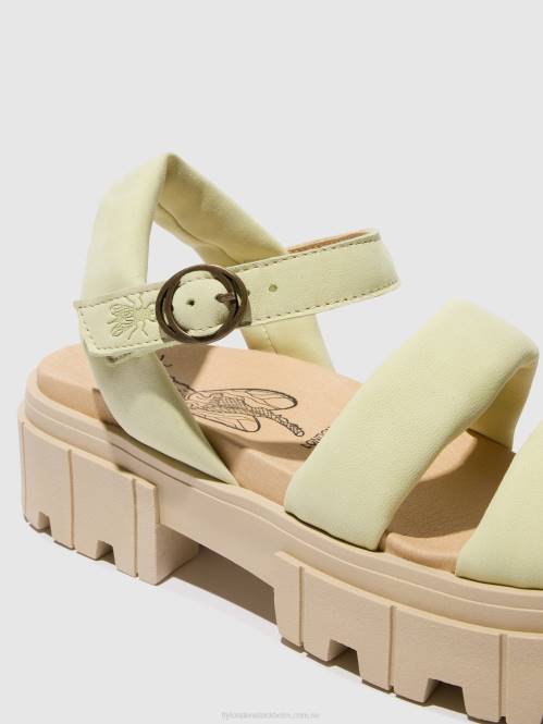 sling-back sandaler jela864 kvinnor Fly London 2T02549 ljus gul