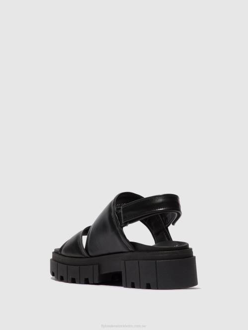 sling-back sandaler jira865 kvinnor Fly London 2T02542 svart