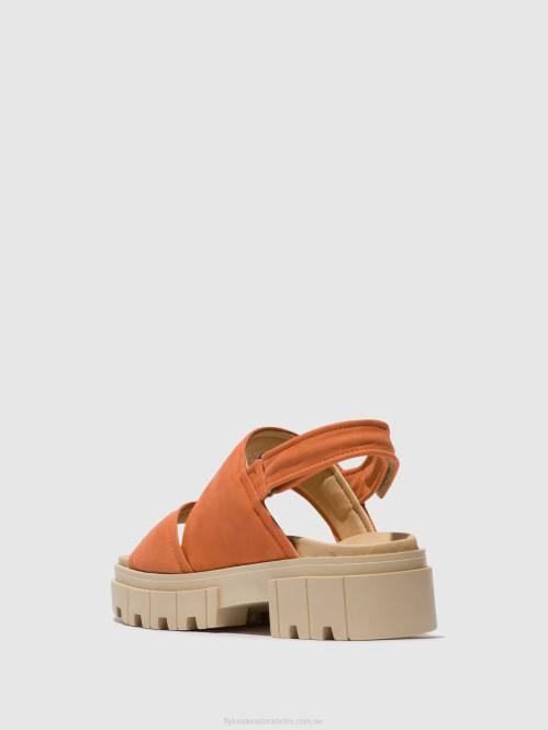 sling-back sandaler jira865 kvinnor Fly London 2T02543 persika