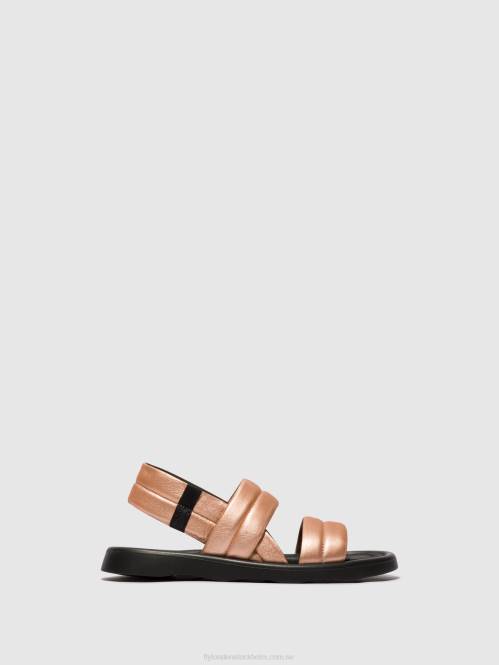 sling-back sandaler tofy941 kvinnor Fly London 2T02458 rodna guld