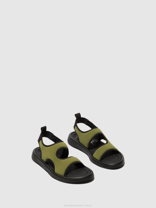 sling-back sandaler treq930 kvinnor Fly London 2T02451 oliv/svart
